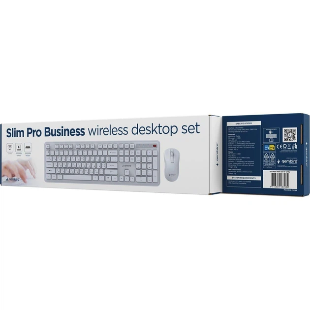 Комплект (Клавиатура и мышь) Gembird KBS-WPS-01-W-CYRL White (KBS-WPS-01-W-CYRL) - изображение 5