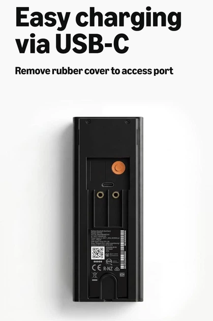 Умный дверной звонок Ring Battery Doorbell Retinal 2K video 6x улучшенное масштабирование двухсторонний разговор и встроенный аккумулятор, модель 2026 года - Speckled White - изображение 6