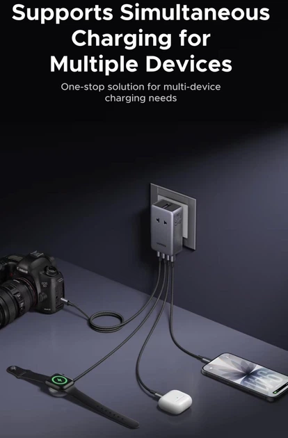 Дорожній адаптер UGREEN GaN 45W Travel 2 USB Ports 2 Type-C сумісний з більш ніж 150 країнаx ідеальний для подорожей та туризму - Фото 9 Дорожній адаптер UGREEN GaN 45W Travel 2 USB Ports 2 Type-C сумісний з більш ніж 150 країнаx ідеальний для подорожей та туризму - зображення 9