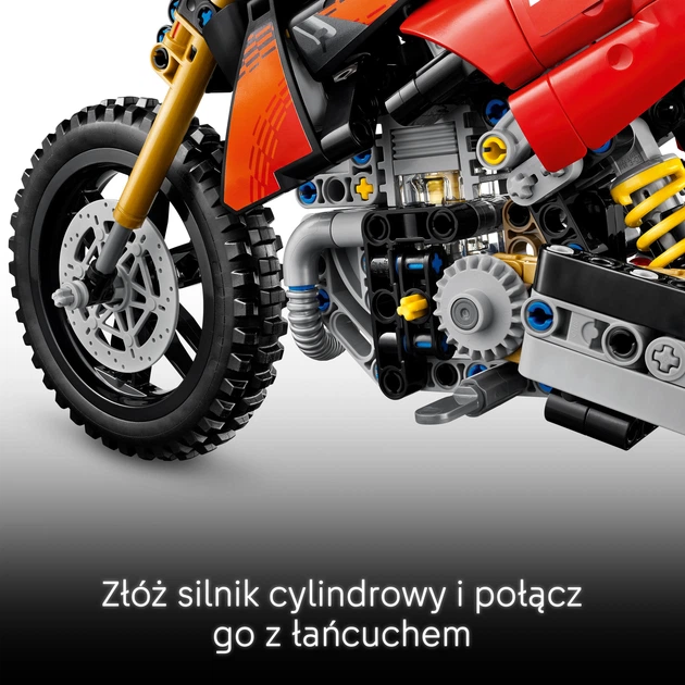 Конструктор LEGO Technic Мотоцикл Ducati Desmo450 MX Factory 457 деталей (42238) - Фото 6 Конструктор LEGO Technic Мотоцикл Ducati Desmo450 MX Factory 457 деталей (42238) - зображення 6