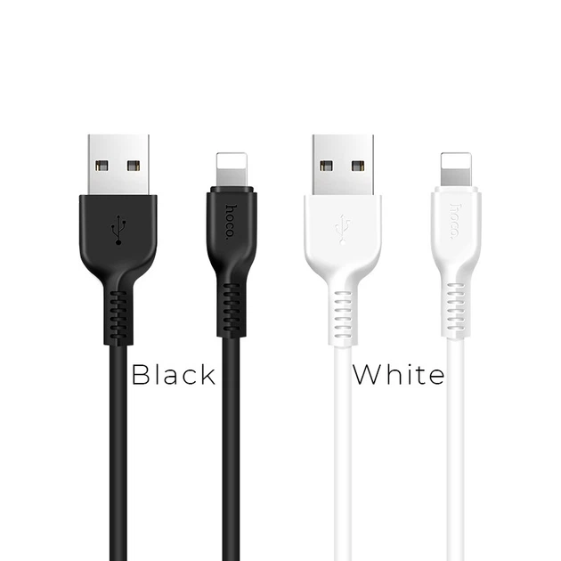 Кабель HOCO X13 USB to iP 2.4A, 1m, PVC, PVC connectors, Black - изображение 3