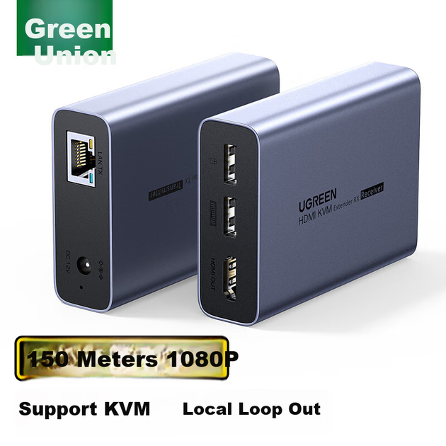 Удлинитель сигнала UGREEN 35988 KVM HDMI-RJ45 150 м - изображение 4