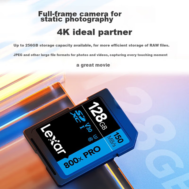 Карта пам'яті Lexar 800x PRO SDXC 128GB UHS-I U3 V30 (LSD0800P128G-BNNNC) - зображення 4