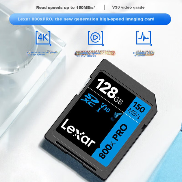 Карта пам'яті Lexar 800x PRO SDXC 128GB UHS-I U3 V30 (LSD0800P128G-BNNNC) - зображення 5