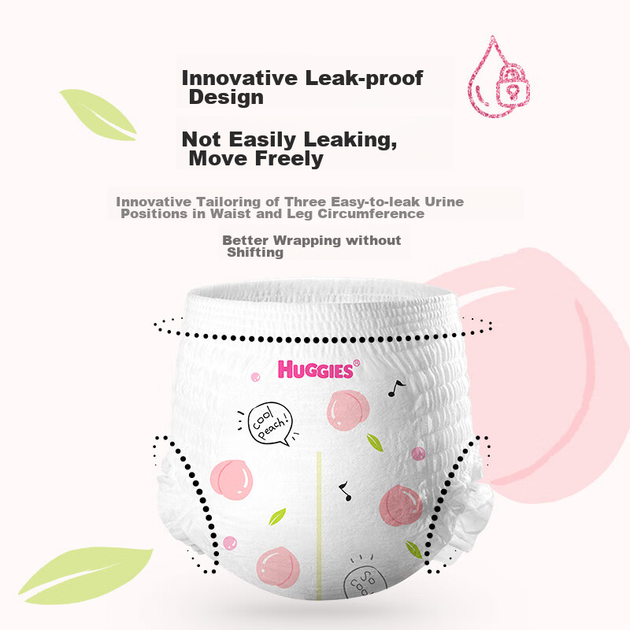 Подгузники-трусики Huggies Platinum Little Peach XL 96шт, 12-17кг, дышащие - изображение 7