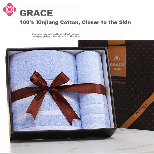 Полотенца Grace 3A антибактериальные из хлопка с вышивкой, подарочный набор - Фото 5 Полотенца Grace 3A антибактериальные из хлопка с вышивкой, подарочный набор - изображение 5