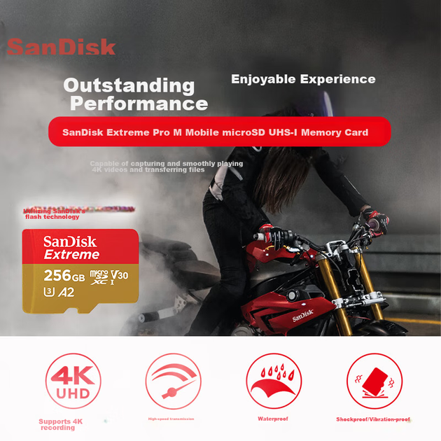 Карта пам'яті SANDISK Extreme Pro microSDXC 256GB Class 10 UHS-I U3 V30 A2 (SDSQXA1-256G-ZN6MA) - зображення 4