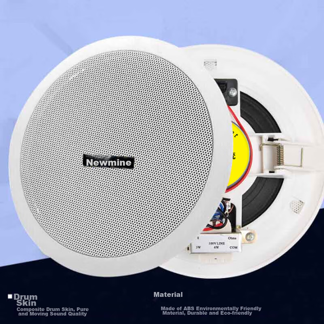 Встраиваемая потолочная акустическая система Newmine ND-6 с постоянным напряжением, для фоновой музыки в торговых центрах, магазинах, системах оповещения, 6 дюймов. - изображение 6