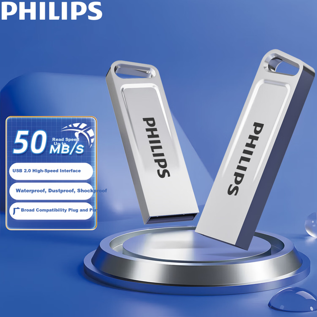 Флеш-накопитель PHILIPS 32 ГБ USB 2.0, модель 21UA-G, большая емкость, стильный дизайн, легкий и портативный, подходит для учебы, офисной работы и работы за компьютером. - изображение 7