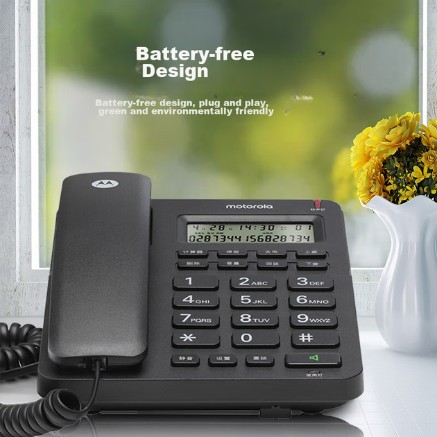 Стационарный телефон Motorola CT210C с громкой связью, черный - изображение 5