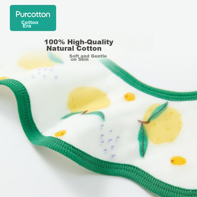 Слюнявчик PurCotton детский марлевый, набор 3 шт, 29x32 см - изображение 4