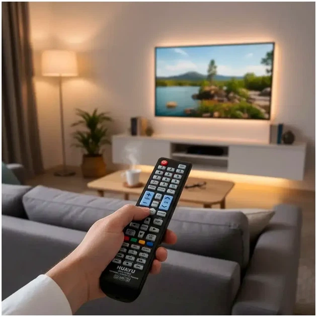 Пульт дистанционного управления HUAYU RM-L1195+12 черный радиус действия 8 м для телевизора из пластика - изображение 3