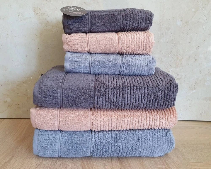 Набор турецких махровых полотенец Cestepe MicroCotton Premium 3 штуки 50x90 + 3 штуки 70х140 Nevara плотность 600 г/м2 - изображение 3