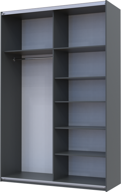 Шафа-купе Doros G-Caiser 2 Дзеркала / 3 частини 160х60х240 см Антрацит (42005409) - зображення 2