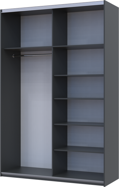 Шкаф-купе Doros G-Caiser 1 ДСП / 1 зеркало / 3 части 160х60х240 см Антрацит/Белый (42005415) - Фото 4 Шкаф-купе Doros G-Caiser 1 ДСП / 1 зеркало / 3 части 160х60х240 см Антрацит/Белый (42005415) - изображение 4