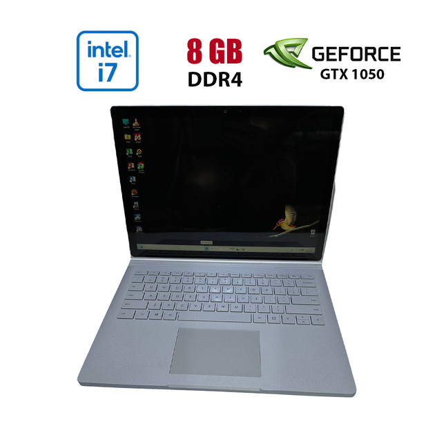 Игровой ультрабук-трансформер Microsoft Surface Book 2 / 13.5" (3000x2000) IPS Touch / Intel Core i7-8650U (4 (8) ядра по 1.9 - 4.2 GHz) / 8 GB DDR4 / 256 GB SSD / nVidia GeForce GTX 1050, 2 GB GDDR5, 128-bit / WebCam б/у - Фото 1 Игровой ультрабук-трансформер Microsoft Surface Book 2 / 13.5" (3000x2000) IPS Touch / Intel Core i7-8650U (4 (8) ядра по 1.9 - 4.2 GHz) / 8 GB DDR4 / 256 GB SSD / nVidia GeForce GTX 1050, 2 GB GDDR5, 128-bit / WebCam б/у - изображение 1