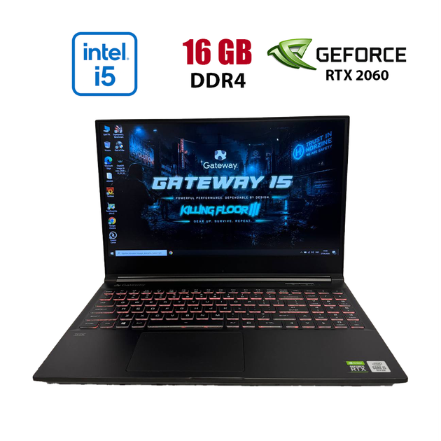 Игровой ноутбук Б-класс Gateway GWTN156-3BK / 15.6" (1920x1080) IPS / Intel Core i5-10300H (4 (8) ядра по 2.5 - 4.5 GHz) / 16 GB DDR4 / 512 GB SSD / nVidia GeForce RTX 2060, 6 GB GDDR6, 192-bit / WebCam б/у - Фото 1 Игровой ноутбук Б-класс Gateway GWTN156-3BK / 15.6" (1920x1080) IPS / Intel Core i5-10300H (4 (8) ядра по 2.5 - 4.5 GHz) / 16 GB DDR4 / 512 GB SSD / nVidia GeForce RTX 2060, 6 GB GDDR6, 192-bit / WebCam б/у - изображение 1