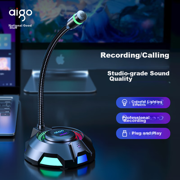 Микрофон Aigo K2USB компьютерный конденсаторный, для стримов и конференций - изображение 6
