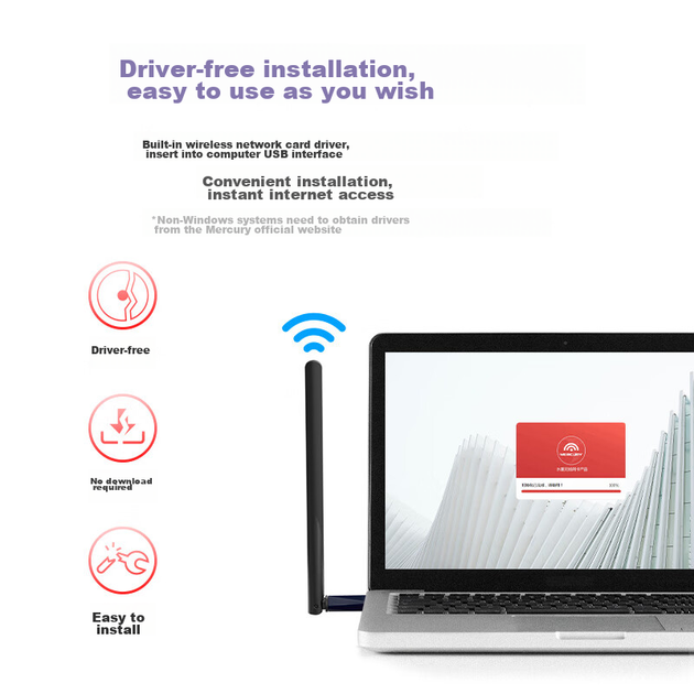 Беспроводной сетевой адаптер MERCURY WiFi6 без драйверов, USB, для настольного компьютера, WiFi-приемник AX900, WiFi-передатчик для ноутбука, внешняя двухдиапазонная антенна 5G UX9H - изображение 9