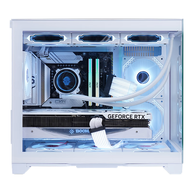 Корпус Wanjia Guyongzhe Seaside View, башенный, с комплектом из шести RGB-вентиляторов Prism, для плат M-ATX, водяное охлаждение 360 мм, для видеокарт 4090 - изображение 7