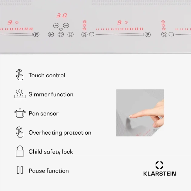 Варочная поверхность индукционная Klarstein Masterzone 60 Flex 9600 Вт 4 зоны - изображение 3