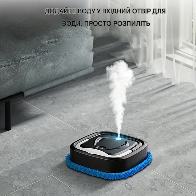 Мини робот пылесос швабра 2 в 1 2400 мАч беспроводной для сухой и влажной уборки пыли шерсти пола - изображение 3