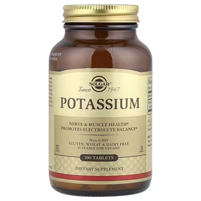 Калий Solgar Potassium 99 mg 100 таблеток, глюконат калия для электролитного баланса и мышц - Фото 1 Калий Solgar Potassium 99 mg 100 таблеток, глюконат калия для электролитного баланса и мышц - изображение 1