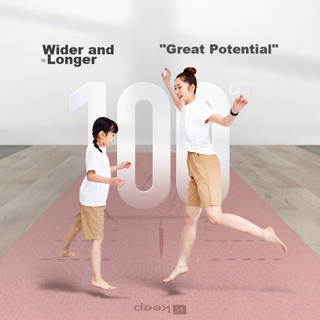 Коврик для йоги Keep, расширенный, удлиненный, 200×100 см, нескользящий, амортизирующий, толщина 12 мм - изображение 7