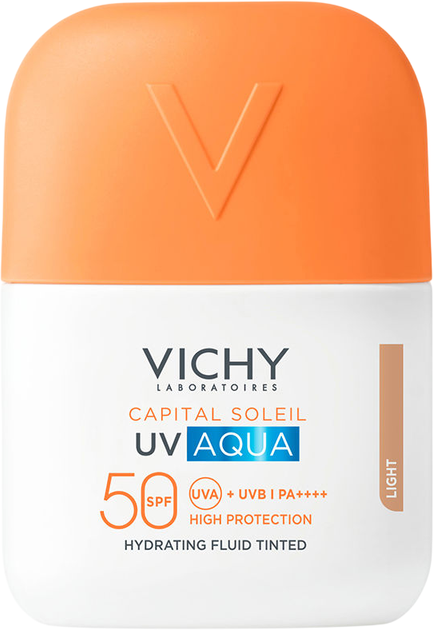 Fluid przeciwsłoneczny do twarzy Vichy Capital Soleil UV Aqua SPF50+ tonujący Light 50 ml (3337875940214) - Zdjęcie 1 Fluid przeciwsłoneczny do twarzy Vichy Capital Soleil UV Aqua SPF50+ tonujący Light 50 ml (3337875940214) - obraz 1