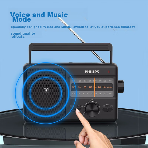 PHILIPS TAR2368 — портативный FM-тюнер для пожилых людей, полупроводниковая конструкция, настольный радиоприемник старого образца, персональное устройство для прослушивания музыки для пожилых людей [полный диапазон/указатель]. - изображение 7