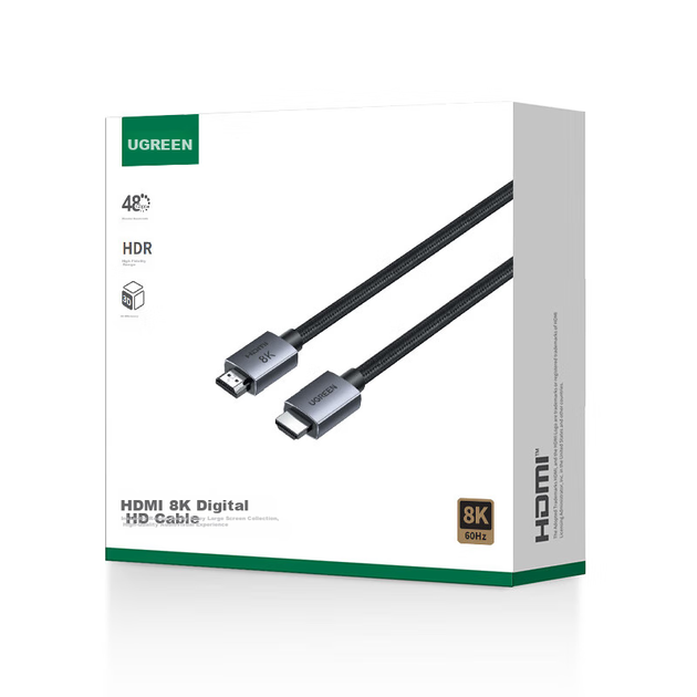 Кабель Ugreen HDMI - HDMI 2.1 8K@60Hz 2 м (25910) - Фото 11 Кабель Ugreen HDMI - HDMI 2.1 8K@60Hz 2 м (25910) - зображення 11