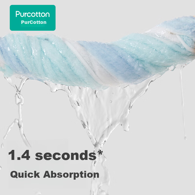 Полотенце PurCotton хлопковое мягкое, для дома, синее, 34x76 см - изображение 6