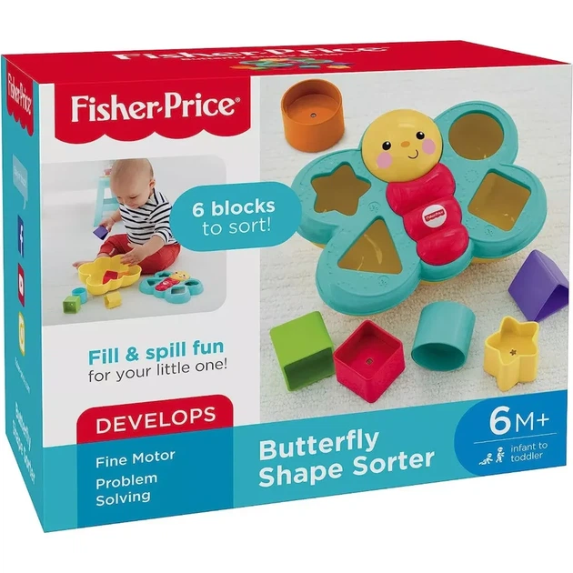 Сортер Fisher Price Бабочка (CDC22) - Фото 7 Сортер Fisher Price Бабочка (CDC22) - изображение 7