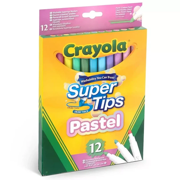 Фломастеры Crayola Super Tips Pastel 12 шт (58-7515) - Фото 1 Фломастеры Crayola Super Tips Pastel 12 шт (58-7515) - изображение 1