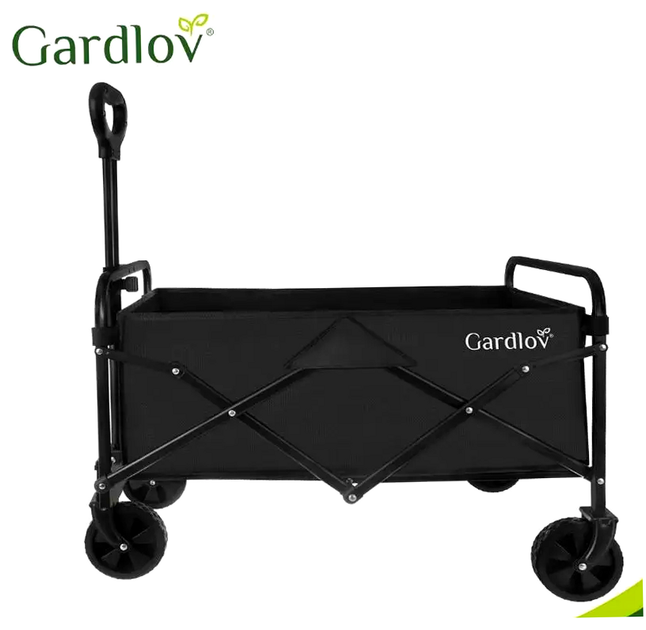 Складная садовая тележка 90 л 100 кг для дачи и кемпинга черный Gardlov HM-0563 - изображение 6