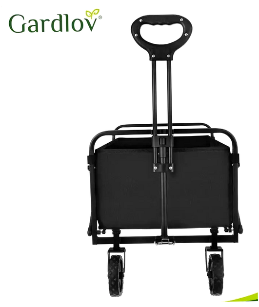 Складная садовая тележка 90 л 100 кг для дачи и кемпинга черный Gardlov HM-0563 - изображение 9