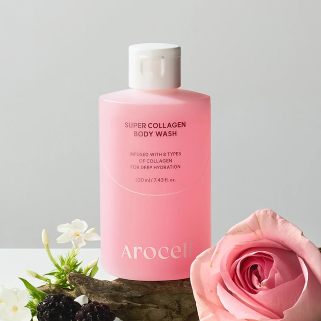 Увлажняющий гель для душа с коллагеном AROCELL Super Collagen Body Wash 220 мл - изображение 6