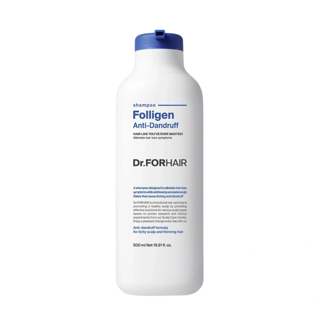 Шампунь против перхоти для ослабленных волос DR.FORHAIR Folligen Anti-Dandruff Shampoo 500 мл - Фото 1 Шампунь против перхоти для ослабленных волос DR.FORHAIR Folligen Anti-Dandruff Shampoo 500 мл - изображение 1