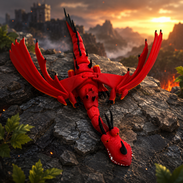 Дракон Ужасающий кошмар, дракон подвижный 3D печать, игрушка-дракон с подвижными крыльями. - Фото 3 Дракон Ужасающий кошмар, дракон подвижный 3D печать, игрушка-дракон с подвижными крыльями. - изображение 3