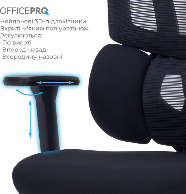 Кресло компьютерное офисное эргономичное OfficePro Unity OC510B Black - изображение 13