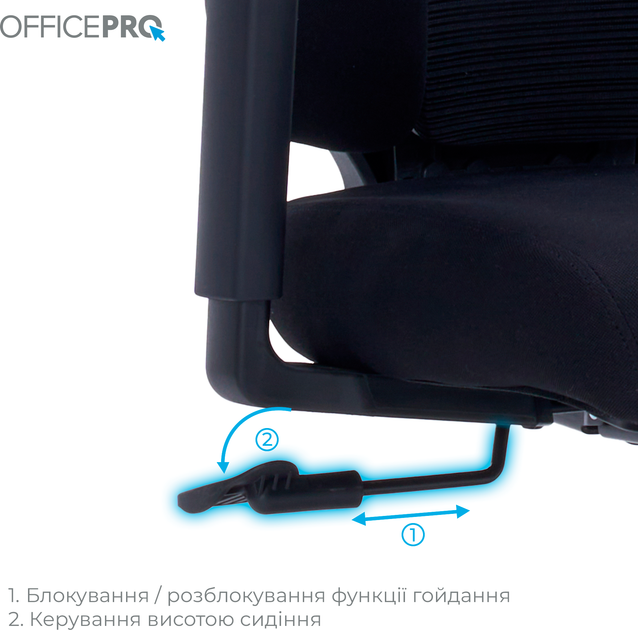 Кресло компьютерное офисное эргономичное OfficePro Unity OC510B Black - изображение 14