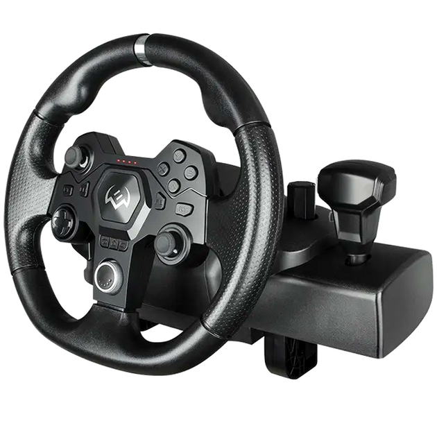 Игровой руль с педалями 11 дюймов 270 градусов виброотдача для ПК PS4 PS3 Xbox черный - изображение 2