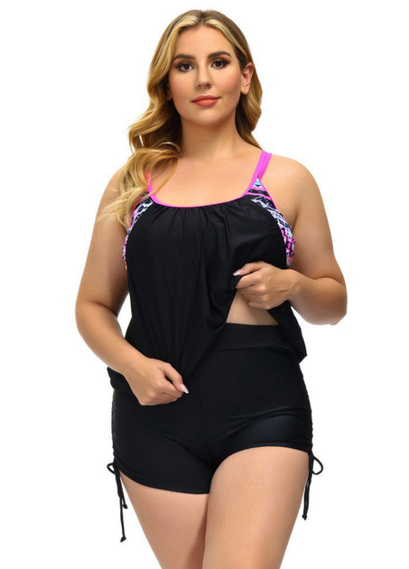 Женский купальник Hanna Nikole Tankini Plus Size 60с утягивающим эффектом Комбинированный (9509) - зображення 3