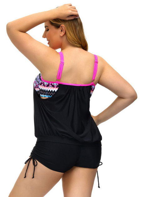 Женский купальник Hanna Nikole Tankini Plus Size 60с утягивающим эффектом Комбинированный (9509) - зображення 5