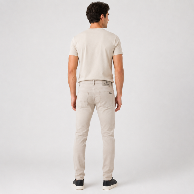 Джинси CDEVOIR чоловічі звужені slim fit,30, Бежевий - Фото 4 Джинси CDEVOIR чоловічі звужені slim fit,30, Бежевий - зображення 4