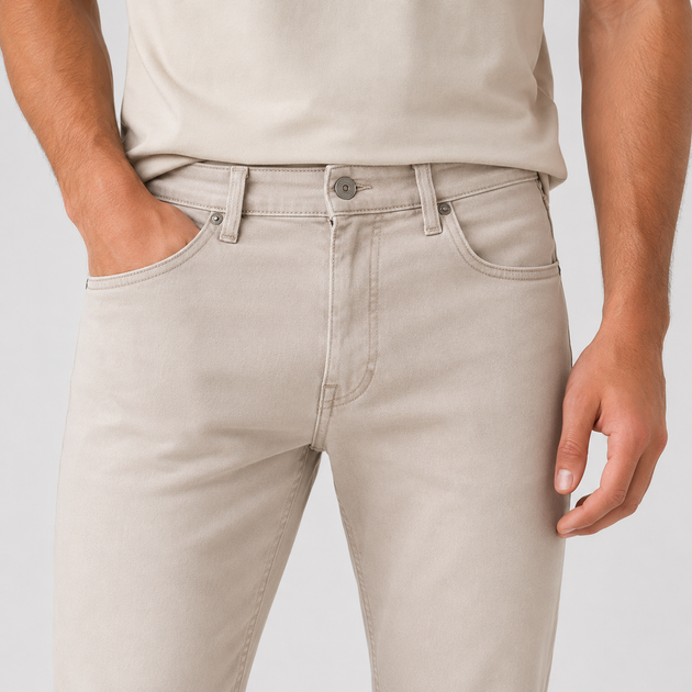 Джинси CDEVOIR чоловічі звужені slim fit,30, Бежевий - Фото 7 Джинси CDEVOIR чоловічі звужені slim fit,30, Бежевий - зображення 7
