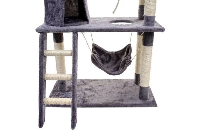 Ігровий комплекс (дряпка), будиночок для кота 140х75×40 см Avko CatTree сіра 1950 - кілька платформ для лазання та ігор, будиночок для відпочинку, лежак - Фото 8 Ігровий комплекс (дряпка), будиночок для кота 140х75×40 см Avko CatTree сіра 1950 - кілька платформ для лазання та ігор, будиночок для відпочинку, лежак - зображення 8