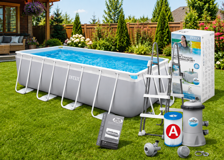 Бассейн каркасный с фильтр-насосом Intex CHEVRON PRISM FRAME RECTANGULAR PREMIUM POOL 400*200*100 см 26780 - Фото 1 Бассейн каркасный с фильтр-насосом Intex CHEVRON PRISM FRAME RECTANGULAR PREMIUM POOL 400*200*100 см 26780 - изображение 1