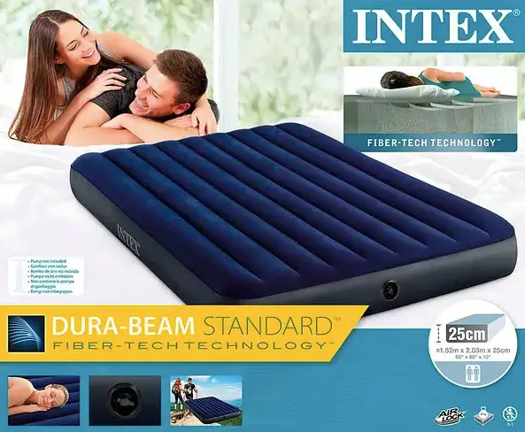 Надувні матраци Intex Надувний матрац для сну Intex 137 x 191 x 25 см велюровий одномісний Надувне ліжко - Фото 9 Надувні матраци Intex Надувний матрац для сну Intex 137 x 191 x 25 см велюровий одномісний Надувне ліжко - зображення 9