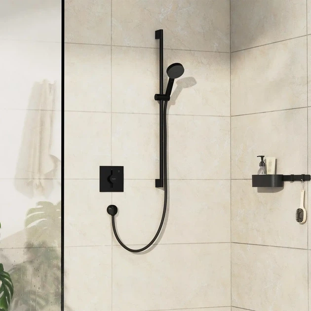 Смеситель для душа Hansgrohe DuoTurn Q термостатический, черный матовый (75614670) - Фото 4 Смеситель для душа Hansgrohe DuoTurn Q термостатический, черный матовый (75614670) - изображение 4